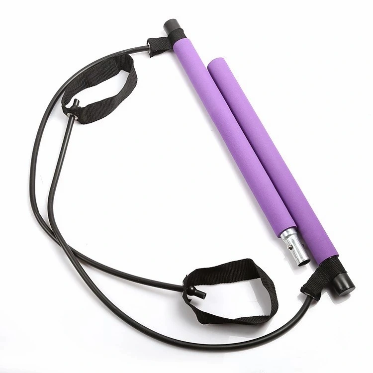 Weight New Portable Pilates Bar Band Exercise Yoga Adjustable Pilates Bar